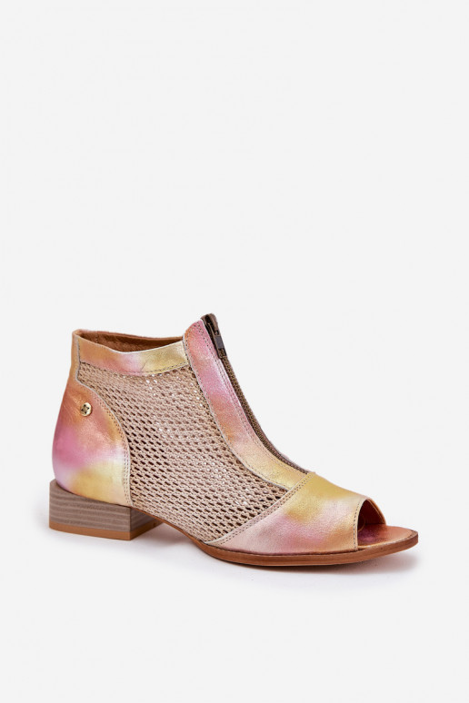 Pealhk Pealiste poolsaapad laiade nööridegaOdkrytymi Palcami Sellel onciejka 06413-15 tumeroosad värvi-oranži värvi