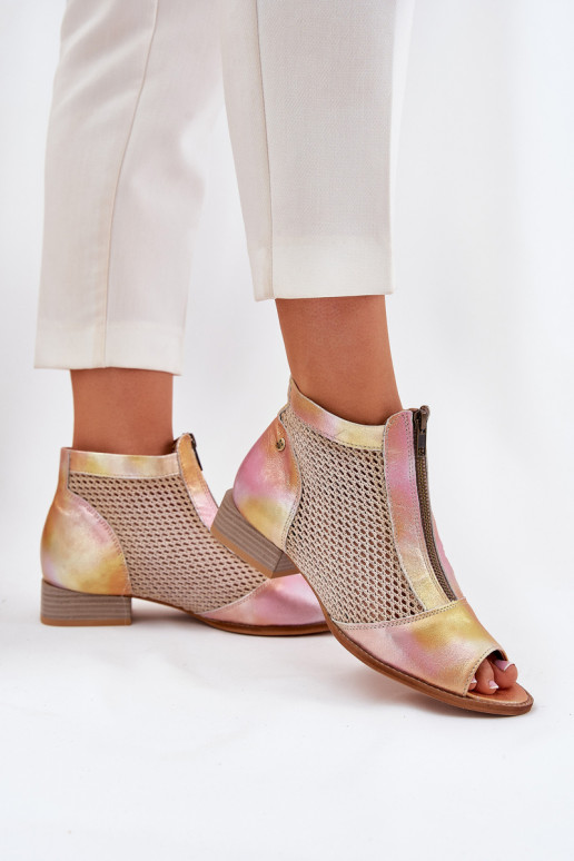 Pealhk Pealiste poolsaapad laiade nööridegaOdkrytymi Palcami Sellel onciejka 06413-15 tumeroosad värvi-oranži värvi