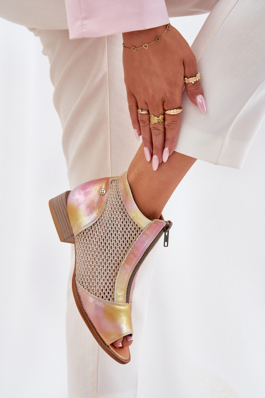 Pealhk Pealiste poolsaapad laiade nööridegaOdkrytymi Palcami Sellel onciejka 06413-15 tumeroosad värvi-oranži värvi