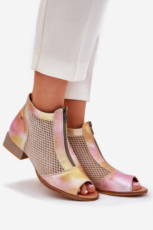 Pealhk Pealiste poolsaapad laiade nööridegaOdkrytymi Palcami Sellel onciejka 06413-15 tumeroosad värvi-oranži värvi