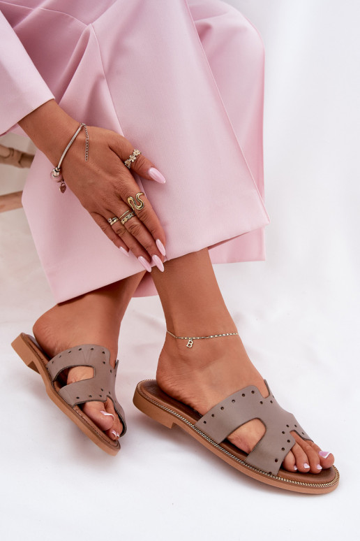 Zazoo 40326 Pealiste omad Sussid Dekoratiivsete väljalõigetega beeži värvi Zazoo 40326 Pealiste omad Sussid Dekoratiivsete väljalõigetega beeži värvi