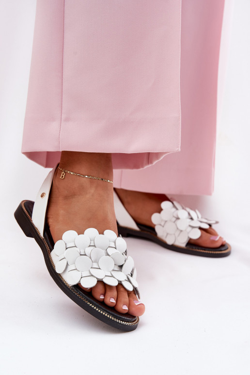 Pealistesandaalid laiade nööridega Zazoo 40425 valget värvi Pealistesandaalid laiade nööridega Zazoo 40425 valget värvi