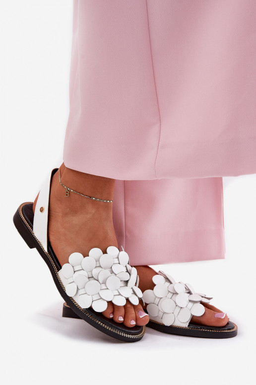 Pealistesandaalid laiade nööridega Zazoo 40425 valget värvi Pealistesandaalid laiade nööridega Zazoo 40425 valget värvi