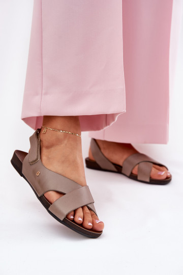 Pealistesandaalid krõpsudega kinnitatav Zazoo 40141 beeži värvi