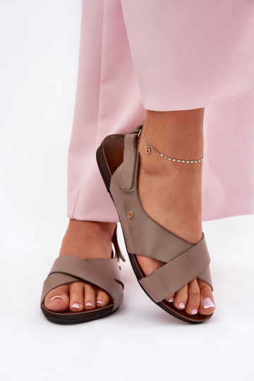 Pealistesandaalid krõpsudega kinnitatav Zazoo 40141 beeži värvi 2