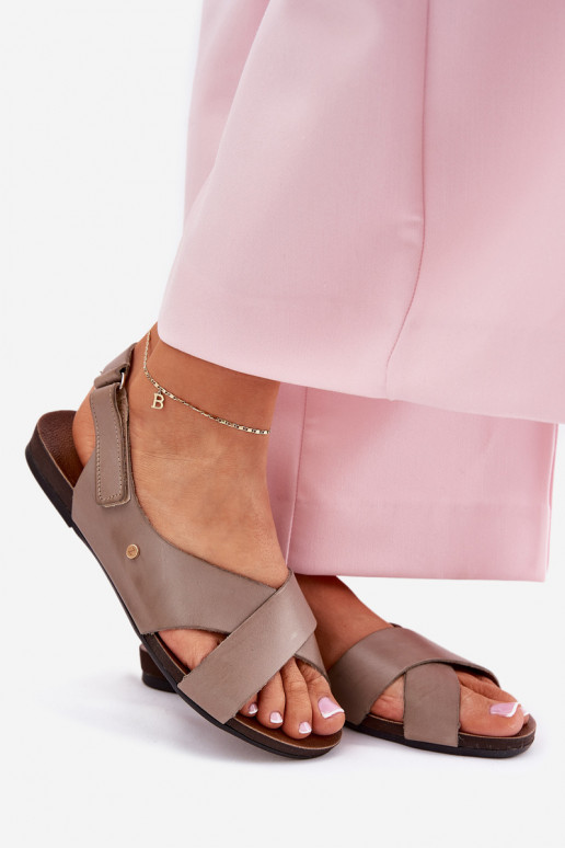 Pealistesandaalid krõpsudega kinnitatav Zazoo 40141 beeži värvi