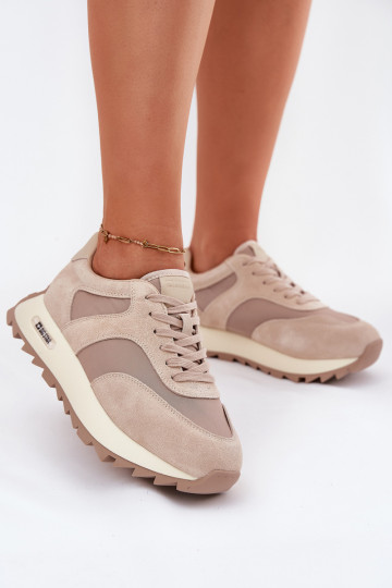 seemisnakhsed Sneakers tüüpi jalanõud platvormiga Pealiste omad Big Star RR274897 HI-POLY SYSTEM beeži värvi