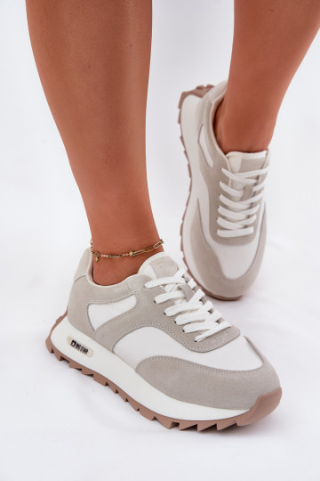 seemisnakhsed Sneakers tüüpi jalanõud platvormiga Pealiste omad Big Star RR274896 HI-POLY SYSTEM Valget-Halli värvi