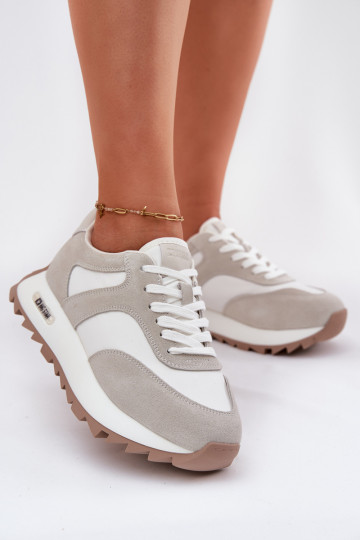 seemisnakhsed Sneakers tüüpi jalanõud platvormiga Pealiste omad Big Star RR274896 HI-POLY SYSTEM Valget-Halli värvi 2