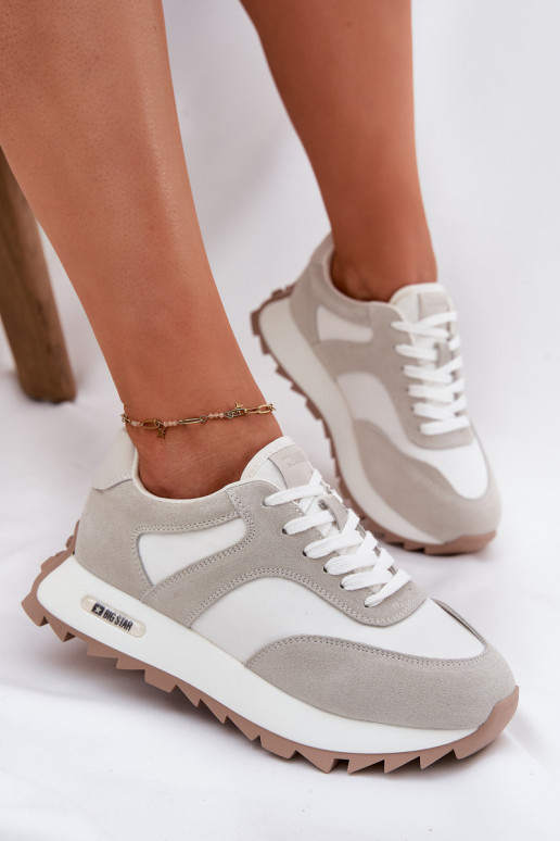 seemisnakhsed Sneakers tüüpi jalanõud platvormiga Pealiste omad Big Star RR274896 HI-POLY SYSTEM Valget-Halli värvi seemisnakhsed Sneakers tüüpi jalanõud platvormiga Pealiste omad Big Star RR274896 HI-POLY SYSTEM Valget-Halli värvi