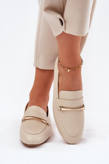 Pealhk jalatsid naiste mokassiinid Sellel onciejka K6809-04 beeži värvi
