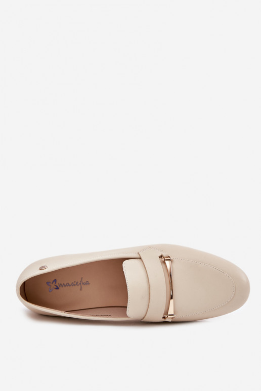 Pealhk jalatsid naiste mokassiinid Sellel onciejka K6809-04 beeži värvi Pealhk jalatsid naiste mokassiinid Sellel onciejka K6809-04 beeži värvi