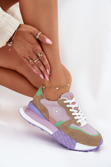 seemisnakhsed Sneakers tüüpi jalanõud Pealiste omad platvormiga Big Star RR274815 HI-POLY SYSTEM Tumeroosad värvi