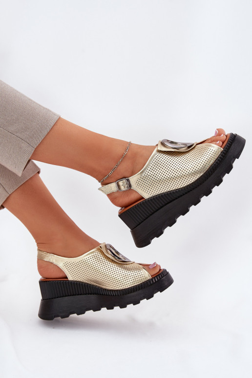 Pealistesandaalid Pealiste omad Kiilu peal kaunistustega Artiker 56C0109 Kuldset värvi Pealistesandaalid Pealiste omad Kiilu peal kaunistustega Artiker 56C0109 Kuldset värvi