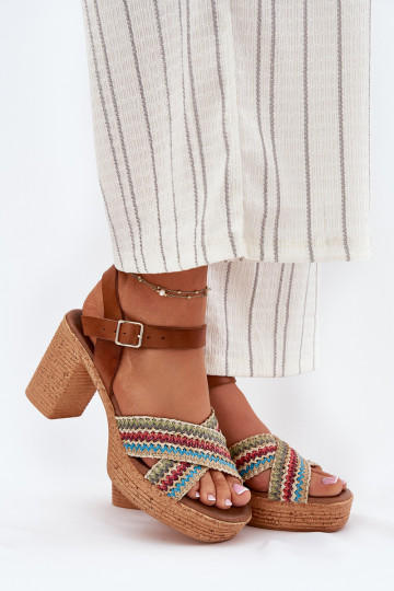 Pealistesandaalid Koos punutisega Passi juurdekach Zazoo 40460 pruunid värvi