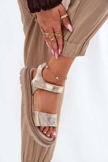 Pealistesandaalid Pealiste omad platvormiga Zazoo 40443 Kuldset värvi