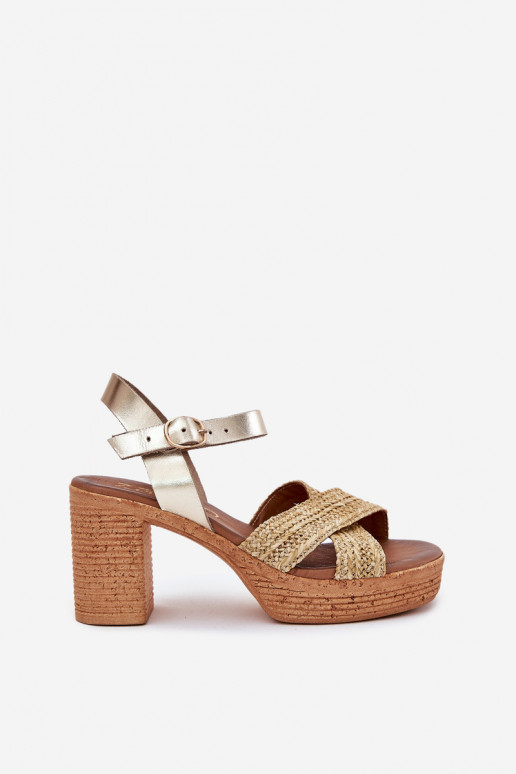 Pealistesandaalid Koos punutisega Passi juurdekach Zazoo 40460 Kuldset värvi Pealistesandaalid Koos punutisega Passi juurdekach Zazoo 40460 Kuldset värvi