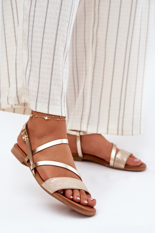 Pealistesandaalid Pealiste omad laiade nööridega Sellel onciejka 06966-25 Kuldset värvi Pealistesandaalid Pealiste omad laiade nööridega Sellel onciejka 06966-25 Kuldset värvi