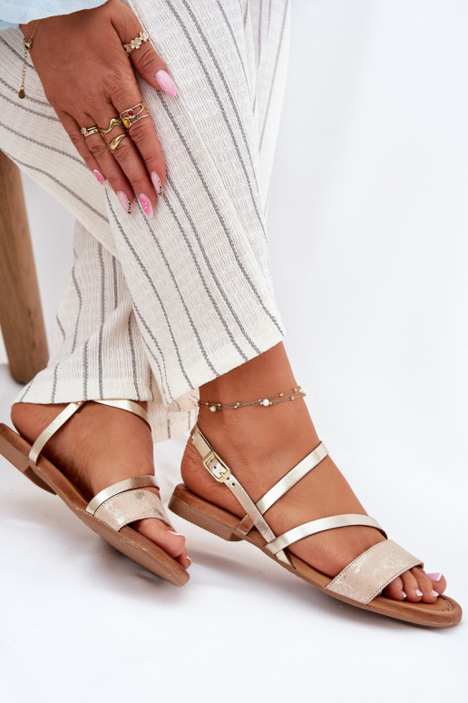 Pealistesandaalid Pealiste omad laiade nööridega Sellel onciejka 06966-25 Kuldset värvi Pealistesandaalid Pealiste omad laiade nööridega Sellel onciejka 06966-25 Kuldset värvi