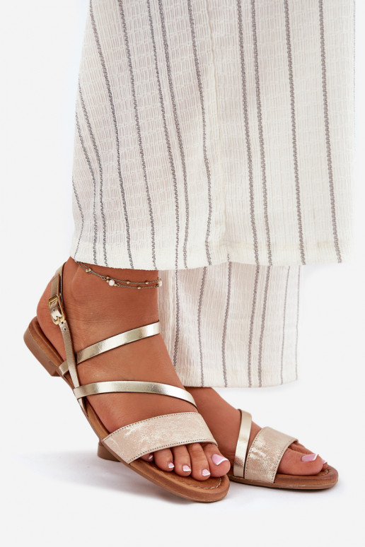 Pealistesandaalid Pealiste omad laiade nööridega Sellel onciejka 06966-25 Kuldset värvi Pealistesandaalid Pealiste omad laiade nööridega Sellel onciejka 06966-25 Kuldset värvi