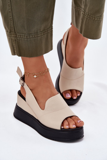 Pealhk Pealiste omad Platvormiga sandaalid Artiker 54C0401 beeži värvi