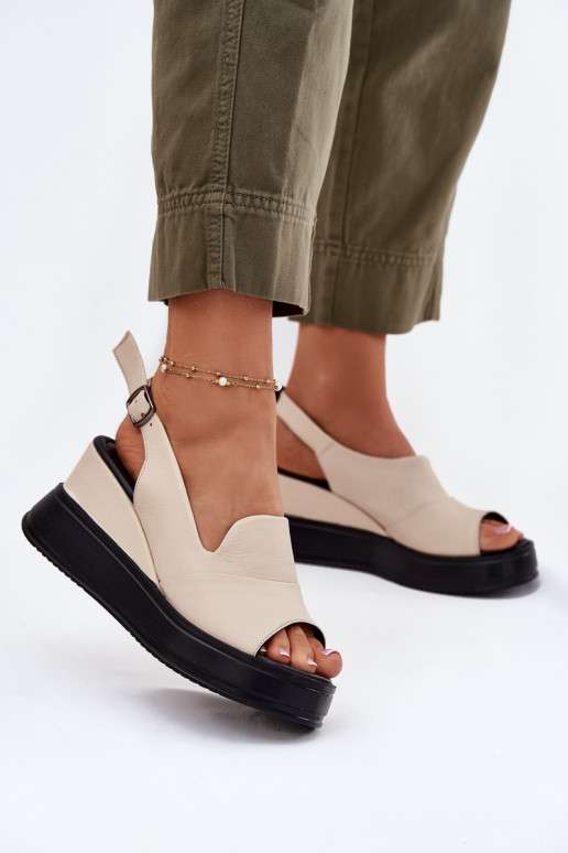 Pealhk Pealiste omad Platvormiga sandaalid Artiker 54C0401 beeži värvi Pealhk Pealiste omad Platvormiga sandaalid Artiker 54C0401 beeži värvi