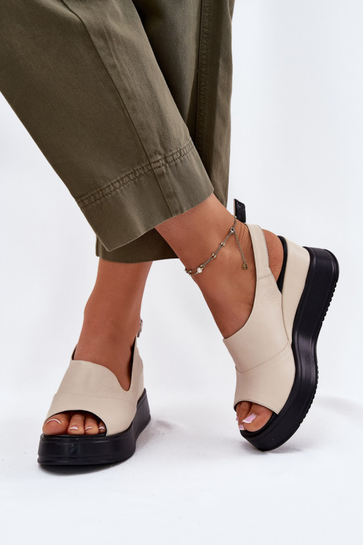 Pealhk Pealiste omad Platvormiga sandaalid Artiker 54C0401 beeži värvi Pealhk Pealiste omad Platvormiga sandaalid Artiker 54C0401 beeži värvi