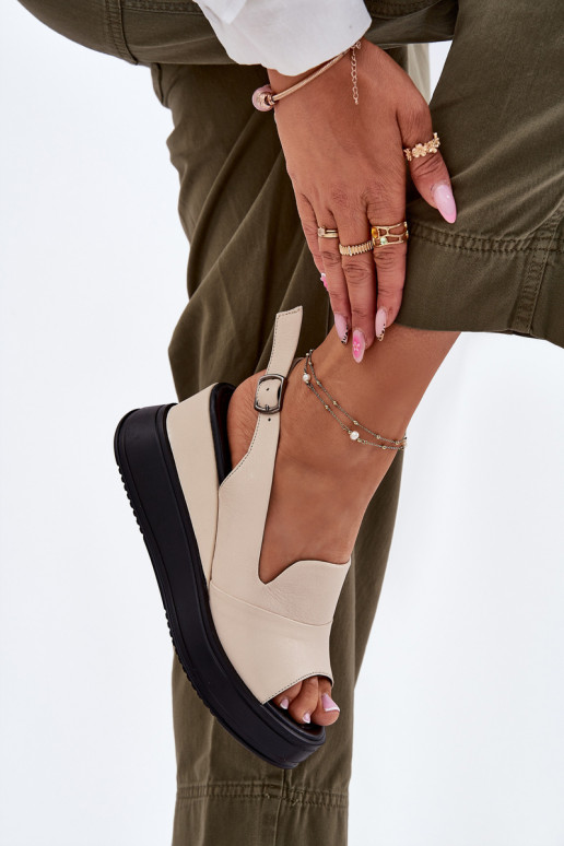 Pealhk Pealiste omad Platvormiga sandaalid Artiker 54C0401 beeži värvi Pealhk Pealiste omad Platvormiga sandaalid Artiker 54C0401 beeži värvi