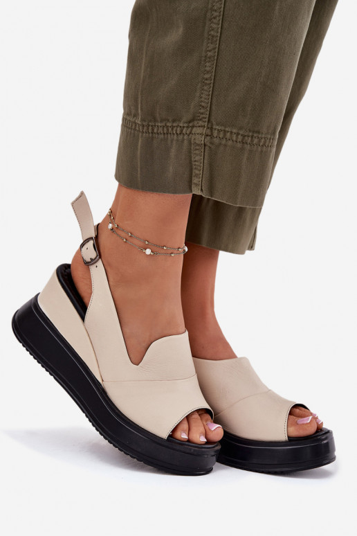 Pealhk Pealiste omad Platvormiga sandaalid Artiker 54C0401 beeži värvi Pealhk Pealiste omad Platvormiga sandaalid Artiker 54C0401 beeži värvi
