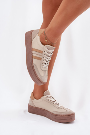 Pealhk Sneakers tüüpi jalanõud Pealiste omad platvormiga Zazoo N1234 beeži värvi