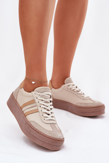 Pealhk Sneakers tüüpi jalanõud Pealiste omad platvormiga Zazoo N1234 beeži värvi 2