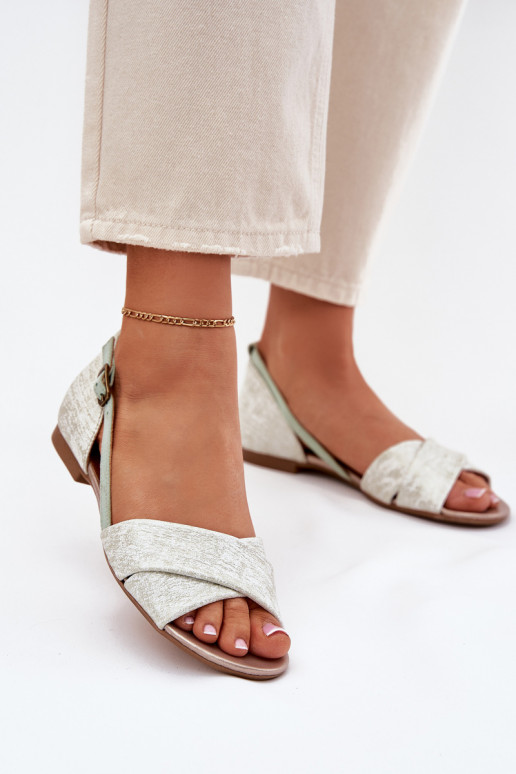 Pealistesandaalid sileda tallaga Sellel onciejka 04614-46 mündiroheline Pealistesandaalid sileda tallaga Sellel onciejka 04614-46 mündiroheline