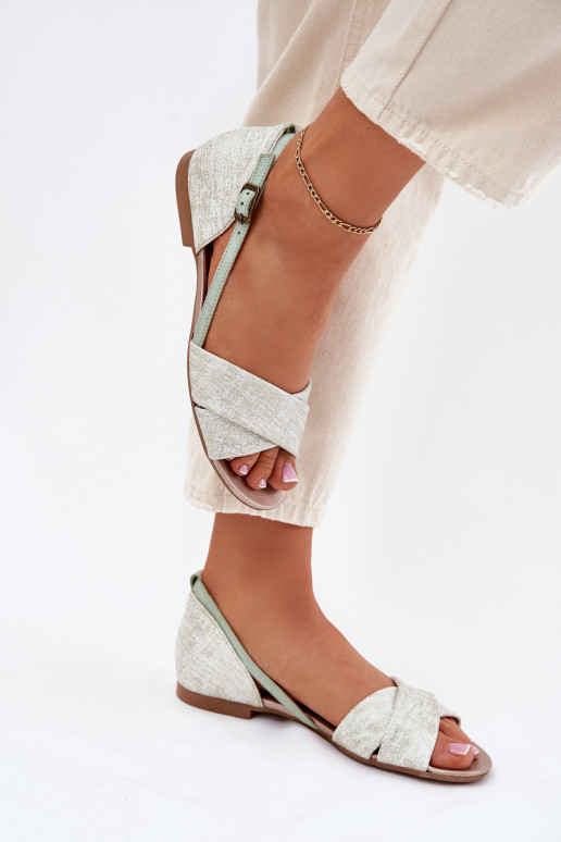 Pealistesandaalid sileda tallaga Sellel onciejka 04614-46 mündiroheline Pealistesandaalid sileda tallaga Sellel onciejka 04614-46 mündiroheline