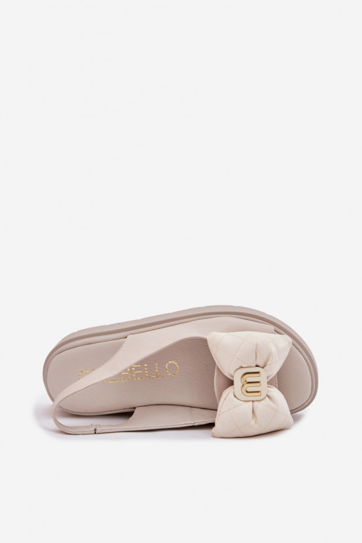 Pealistesandaalid Pealiste omad platvormiga lipsukesega CheBello 4641 beeži värvi Pealistesandaalid Pealiste omad platvormiga lipsukesega CheBello 4641 beeži värvi