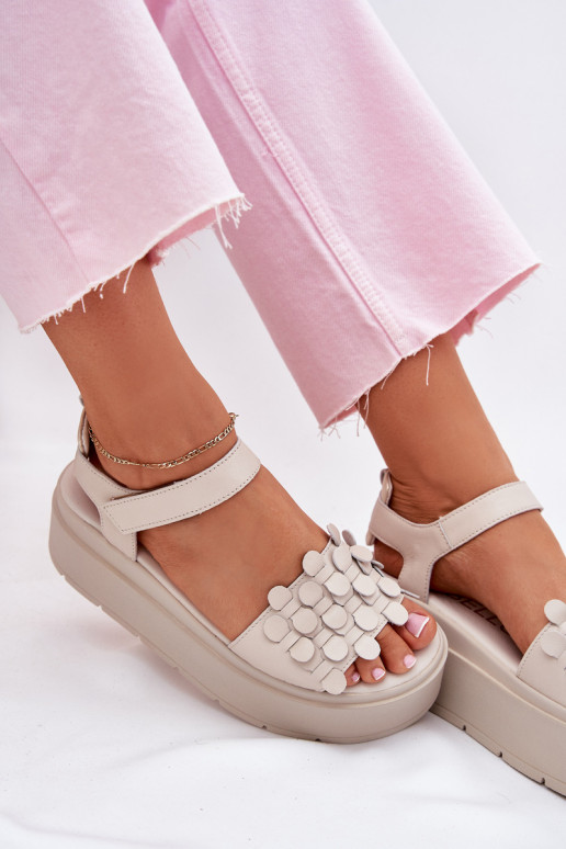 Pealistesandaalid Pealiste omad platvormiga CheBello 4701 beeži värvi Pealistesandaalid Pealiste omad platvormiga CheBello 4701 beeži värvi