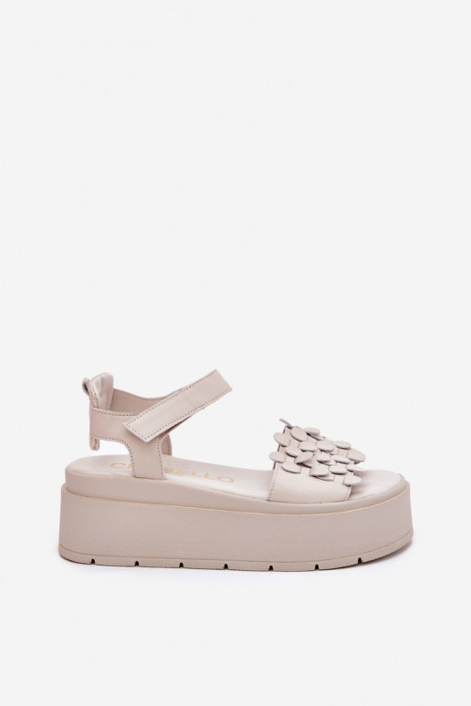Pealistesandaalid Pealiste omad platvormiga CheBello 4701 beeži värvi Pealistesandaalid Pealiste omad platvormiga CheBello 4701 beeži värvi