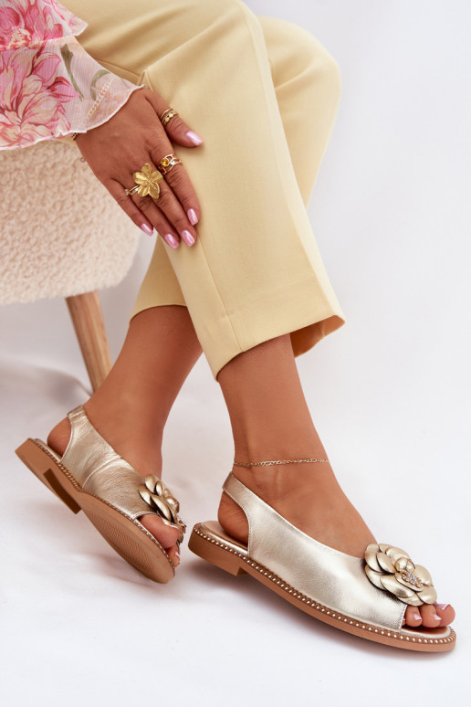 Pealhk Sellel ondalad sandaalid kaunistustega CheBello 4642 Kuldset värvi Pealhk Sellel ondalad sandaalid kaunistustega CheBello 4642 Kuldset värvi