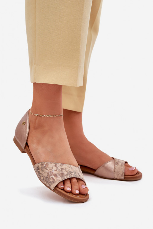 Pealistesandaalid Pealiste omad laiade nööridega Sellel onciejka 06947-25 Kuldset värvi Pealistesandaalid Pealiste omad laiade nööridega Sellel onciejka 06947-25 Kuldset värvi