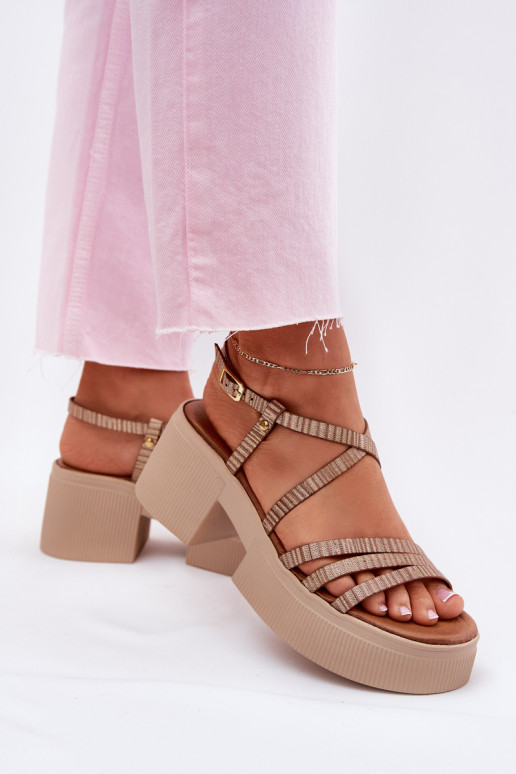 Pealistesandaalid Pealiste omad Sellel onciejka 06990-25 Kuldset värvi Pealistesandaalid Pealiste omad Sellel onciejka 06990-25 Kuldset värvi