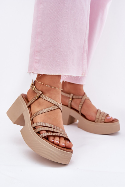 Pealistesandaalid Pealiste omad Sellel onciejka 06990-25 Kuldset värvi Pealistesandaalid Pealiste omad Sellel onciejka 06990-25 Kuldset värvi