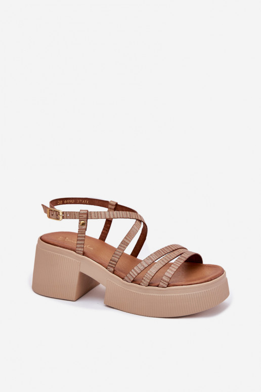 Pealistesandaalid Pealiste omad Sellel onciejka 06990-25 Kuldset värvi Pealistesandaalid Pealiste omad Sellel onciejka 06990-25 Kuldset värvi