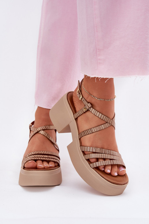 Pealistesandaalid Pealiste omad Sellel onciejka 06990-25 Kuldset värvi Pealistesandaalid Pealiste omad Sellel onciejka 06990-25 Kuldset värvi