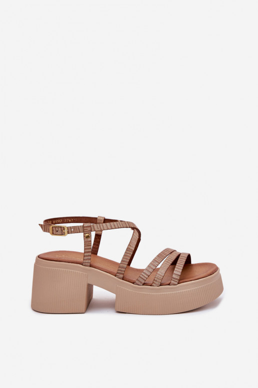 Pealistesandaalid Pealiste omad Sellel onciejka 06990-25 Kuldset värvi Pealistesandaalid Pealiste omad Sellel onciejka 06990-25 Kuldset värvi