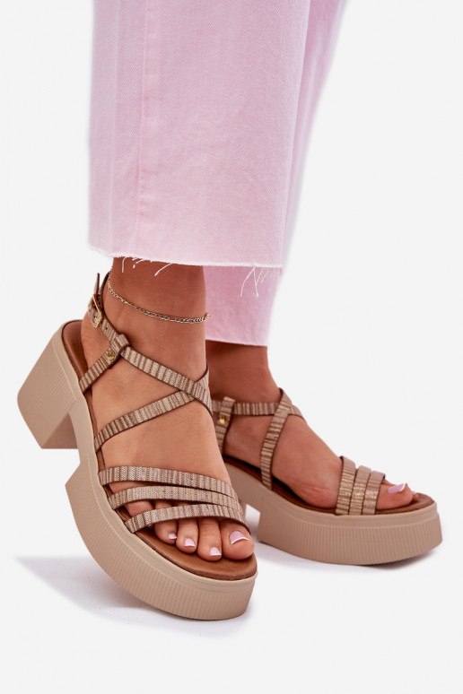 Pealistesandaalid Pealiste omad Sellel onciejka 06990-25 Kuldset värvi Pealistesandaalid Pealiste omad Sellel onciejka 06990-25 Kuldset värvi