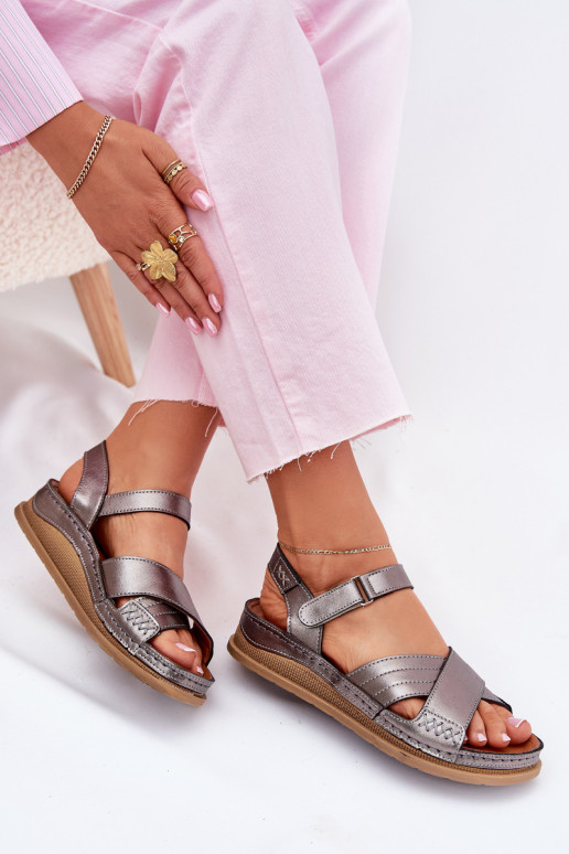 Pealistesandaalid Pealiste omad platvormiga Sellel onciejka L7064-35 halli värvi Pealistesandaalid Pealiste omad platvormiga Sellel onciejka L7064-35 halli värvi