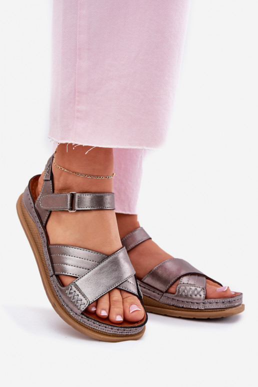 Pealistesandaalid Pealiste omad platvormiga Sellel onciejka L7064-35 halli värvi Pealistesandaalid Pealiste omad platvormiga Sellel onciejka L7064-35 halli värvi