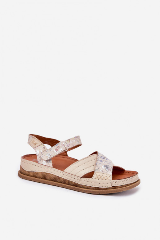 Pealistesandaalid Pealiste omad platvormiga Sellel onciejka L7064-37 Ecru Pealistesandaalid Pealiste omad platvormiga Sellel onciejka L7064-37 Ecru