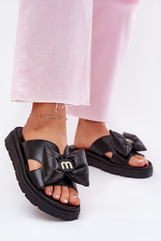 Plätud naturaalsest nahast Pealiste omad platvormiga lipsukesega CheBello 4647 msuud