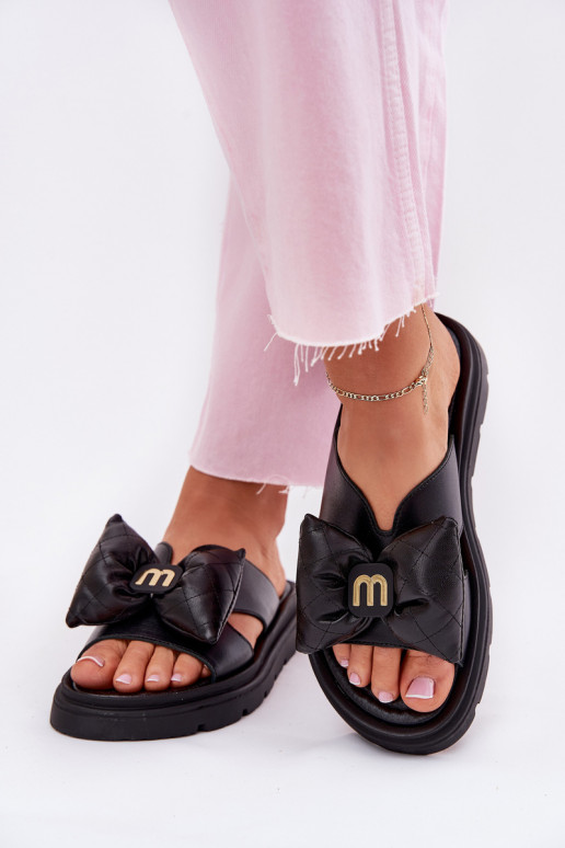 Plätud naturaalsest nahast Pealiste omad platvormiga lipsukesega CheBello 4647 msuud