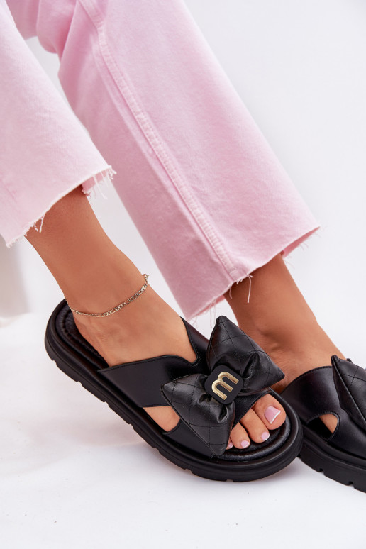 Plätud naturaalsest nahast Pealiste omad platvormiga lipsukesega CheBello 4647 msuud